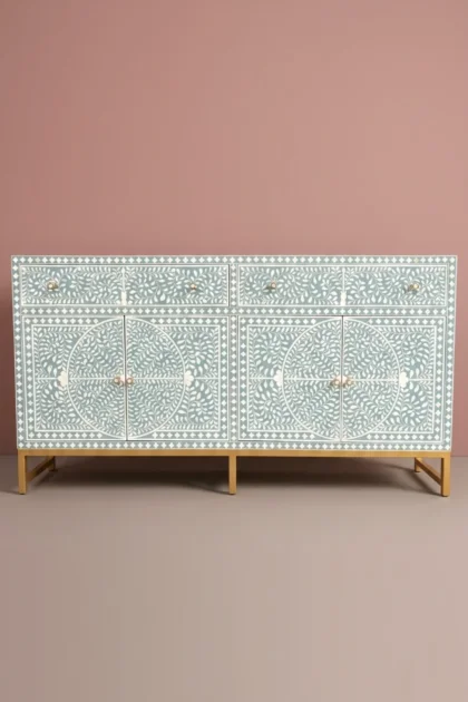 Bone Inlay Scroll Vine Buffet Green, buy bone inlay scroll vine, luxury bone inlay scroll vine, handcrafted bone inlay scroll vine, handmade bone inlay scroll vine, bone inlay scroll vine online, bonebone-inlay-scroll-vine-buffet-green-bone-inlay-furniture-buffet-cabinet-green-furniture-handmade-bone-inlay-sideboard-vine-pattern-01.webp