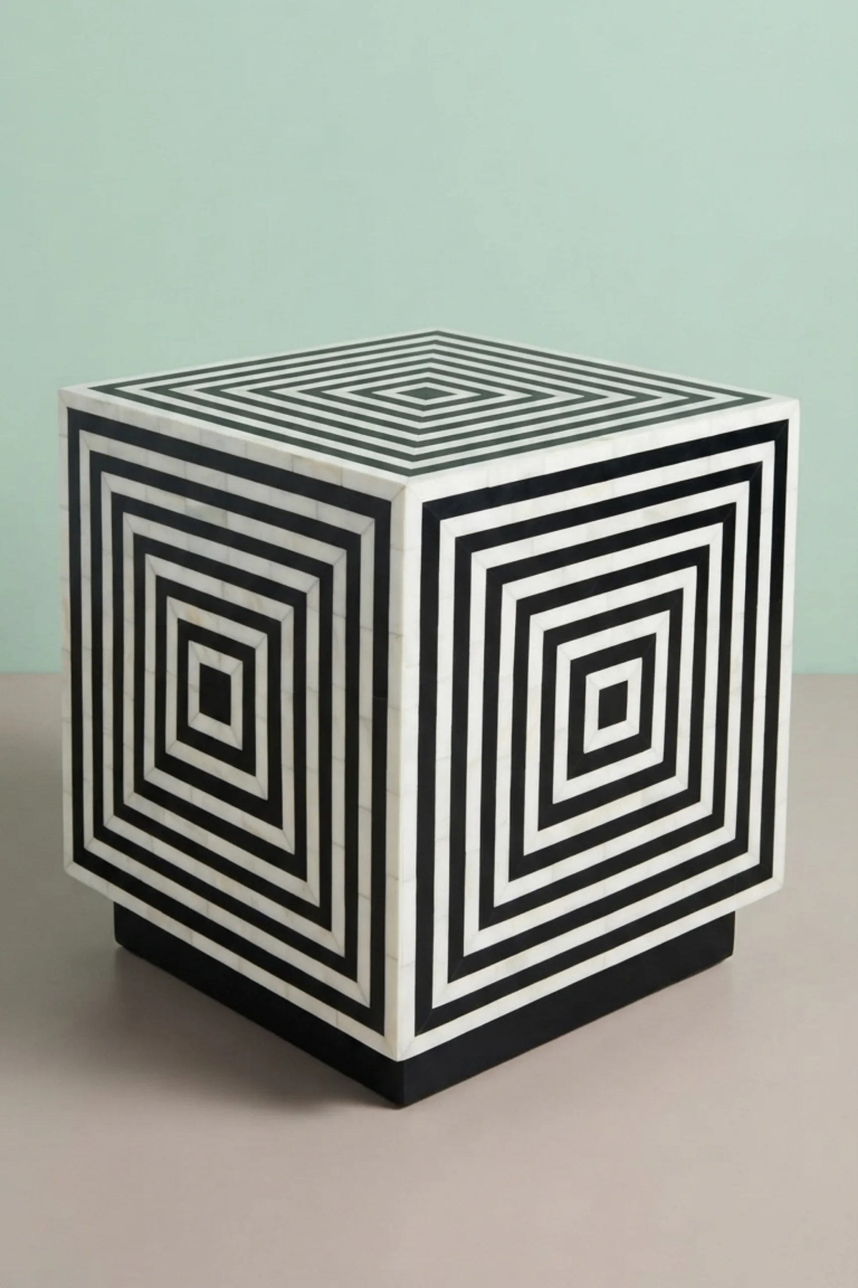 Bone Inlay Stripe Cube Side Table Black, buy bone inlay stripe cube, luxury bone inlay stripe cube, handcrafted bone inlay stripe cube, handmade bone inlay stripe cube, bone inlay stripe cube onlinebone-inlay-stripe-cube-side-table-black-black-furniture-bone-inlay-furniture-furniture-table-handmade-bone-inlay-striped-design-stripe-pattern-01.webp