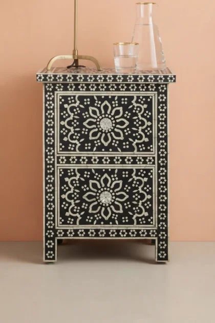 Bone Inlay Zahra Bedside Black, buy bone inlay zahra bedside, luxury bone inlay zahra bedside, handcrafted bone inlay zahra bedside, handmade bone inlay zahra bedside, bone inlay zahra bedside onlinebone-inlay-zahra-bedside-black-bedside-table-black-furniture-bone-inlay-furniture-handmade-bone-inlay-nightstand-01.webp
