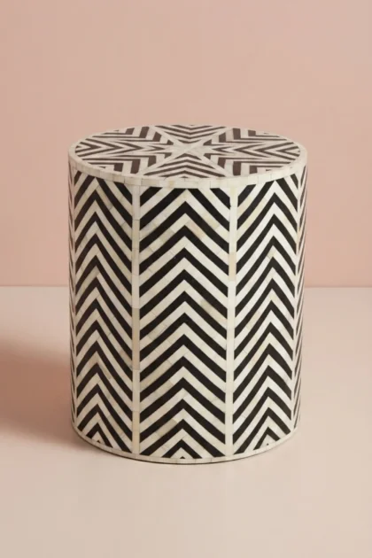Chevron Bone Inlay Stool Black, buy chevron bone inlay stool, luxury chevron bone inlay stool, handcrafted chevron bone inlay stool, handmade chevron bone inlay stool, chevron bone inlay stool onlinechevron-bone-inlay-stool-black-accent-stool-black-furniture-bone-inlay-furniture-chevron-pattern-handmade-bone-inlay-stool-01.webp