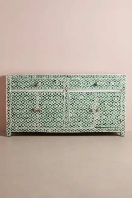 Color Bone Inlay Sideboard Green, buy color bone inlay sideboard, luxury color bone inlay sideboard, handcrafted color bone inlay sideboard, handmade color bone inlay sideboard, color bone inlay giftcolor-bone-inlay-sideboard-green-bone-inlay-furniture-buffet-cabinet-green-furniture-handmade-bone-inlay-sideboard-01.webp