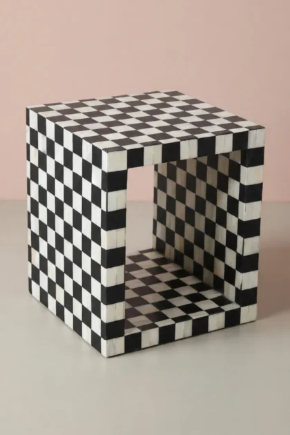 Custom Bone Inlay Checkerboard Side Table Black, buy custom bone inlay checkerboard, luxury custom bone inlay checkerboard, handcrafted custom bone inlay checkerboard, custom bone inlay gift, customcustom-bone-inlay-checkerboard-side-table-black-black-furniture-bone-inlay-furniture-furniture-table-handmade-bone-inlay-01.webp