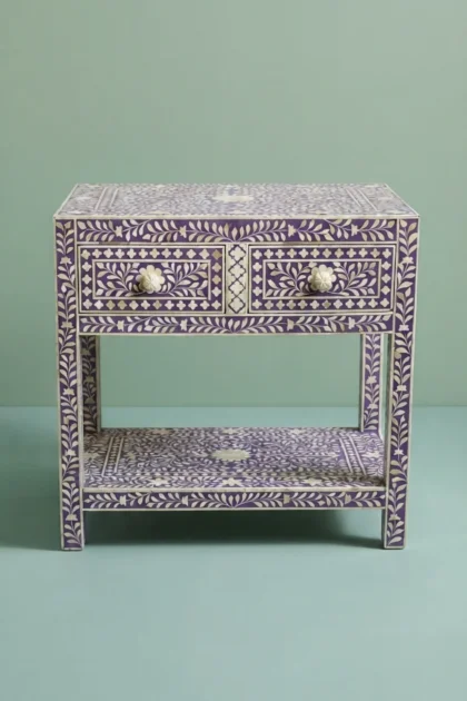 Dark Lavender Bone Inlay 2 Drawer 1 Shelf Bedside, buy dark lavender bone inlay, luxury dark lavender bone inlay, handcrafted dark lavender bone inlay, handmade dark lavender bone inlay, dark lavenderdark-lavender-bone-inlay-2-drawer-1-shelf-bedside-bedside-table-bone-inlay-furniture-handmade-bone-inlay-nightstand-01.webp