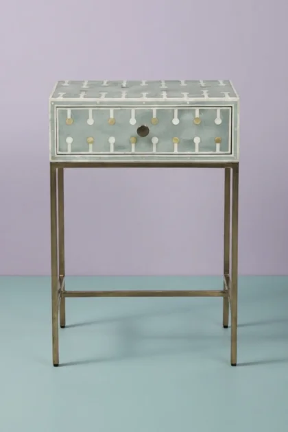Dot Bone Inlay Nightstand Green, buy dot bone inlay nightstand, luxury dot bone inlay nightstand, handcrafted dot bone inlay nightstand, handmade dot bone inlay nightstand, dot bone inlay gift, dotdot-bone-inlay-nightstand-green-bedside-table-bone-inlay-furniture-green-furniture-handmade-bone-inlay-nightstand-01.webp