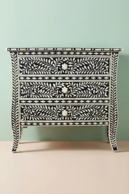 Eleanor Bone Inlay Chest of Three Drawers Black, buy eleanor bone inlay chest, luxury eleanor bone inlay chest, handcrafted eleanor bone inlay chest, handmade eleanor bone inlay chest, eleanor boneeleanor-bone-inlay-chest-of-three-drawers-black-black-furniture-bone-inlay-furniture-chest-of-drawers-drawers-cabinet-handmade-bone-inlay-storage-furniture-01.webp