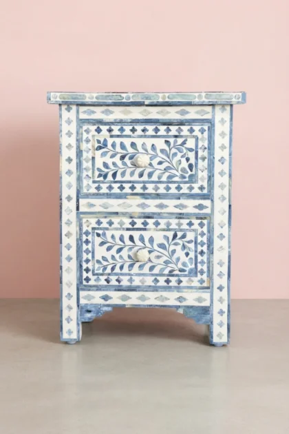 Ella Colored Bone Inlay Floral Bedside Light Blue Table, buy ella colored bone inlay, luxury ella colored bone inlay, handcrafted ella colored bone inlay, handmade ella colored bone inlay, ella boneella-colored-bone-inlay-floral-bedside-light-blue-table-bedside-table-blue-furniture-bone-inlay-furniture-floral-design-floral-pattern-flower-motif-fur-01.webp