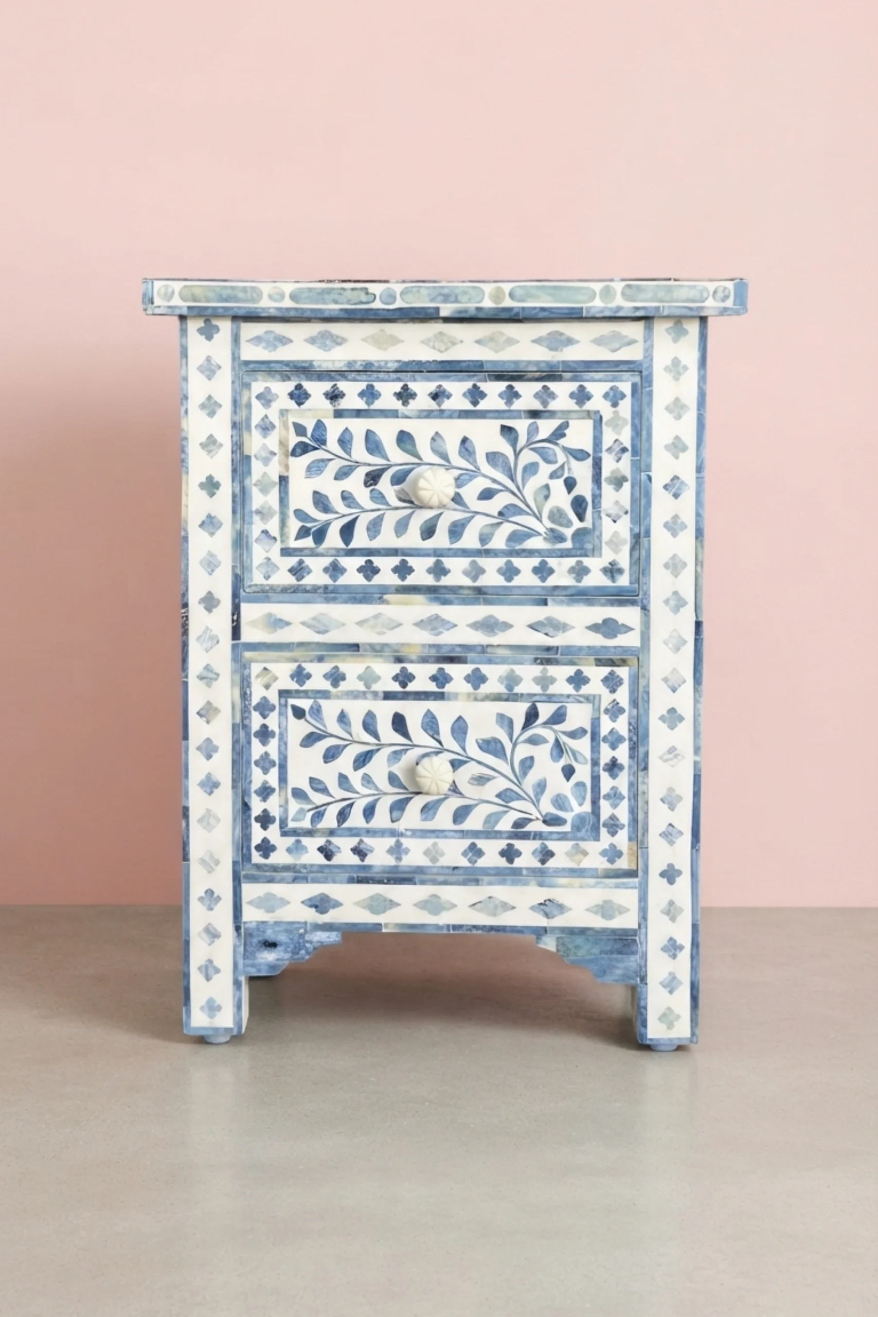 Ella Colored Bone Inlay Floral Bedside Light Blue Table, buy ella colored bone inlay, luxury ella colored bone inlay, handcrafted ella colored bone inlay, handmade ella colored bone inlay, ella boneella-colored-bone-inlay-floral-bedside-light-blue-table-bedside-table-blue-furniture-bone-inlay-furniture-floral-design-floral-pattern-flower-motif-fur-01.webp