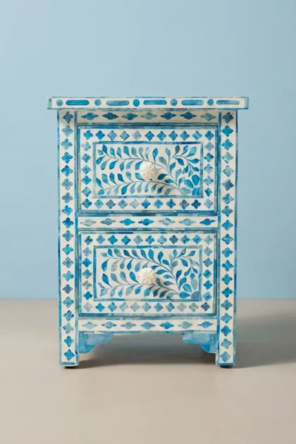 Ella Colored Bone Inlay Floral Bedside Turquoise, buy ella colored bone inlay, luxury ella colored bone inlay, handcrafted ella colored bone inlay, handmade ella colored bone inlay, ella colored, ellaella-colored-bone-inlay-floral-bedside-turquoise-bedside-table-bone-inlay-furniture-floral-design-floral-pattern-flower-motif-handmade-bone-inlay-nightstand-01.webp