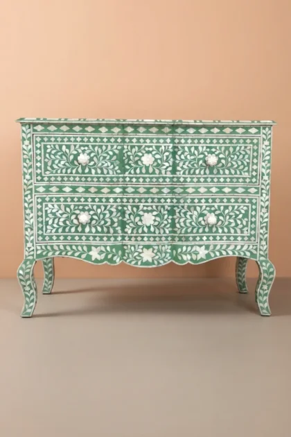 Estelle Bone Inlay 2 Drawer Chest Green, buy estelle bone inlay drawer, luxury estelle bone inlay drawer, handcrafted estelle bone inlay drawer, handmade estelle bone inlay drawer, estelle bone, boneestelle-bone-inlay-2-drawer-chest-green-bone-inlay-furniture-chest-of-drawers-drawers-cabinet-green-furniture-handmade-bone-inlay-storage-furniture-01.webp