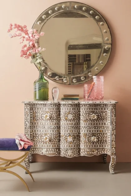Estelle Mother of Pearl Inlay Curved Dresser Grey, buy estelle mother pearl inlay, luxury estelle mother pearl inlay, handcrafted estelle mother pearl inlay, handmade estelle mother pearl inlay, pearlestelle-mother-of-pearl-inlay-curved-dresser-grey-bedroom-storage-dresser-grey-furniture-mop-inlay-furniture-mother-of-pearl-inlay-01.webp