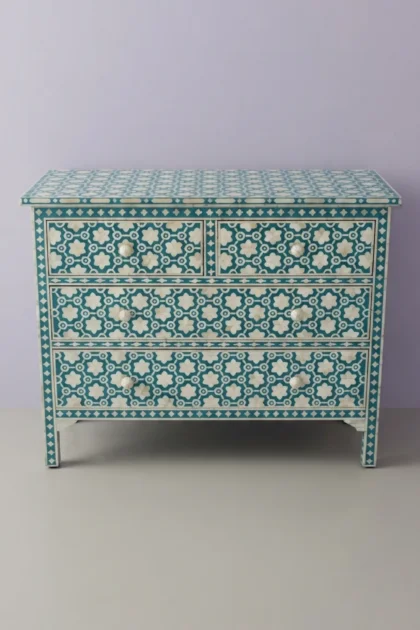 Flower Bone Inlay 4 Drawer Chest Teal Green, buy flower bone inlay drawer, luxury flower bone inlay drawer, handcrafted flower bone inlay drawer, handmade flower bone inlay drawer, flower bone, flowerflower-bone-inlay-4-drawer-chest-teal-green-bone-inlay-furniture-botanical-design-chest-of-drawers-drawers-cabinet-flower-pattern-green-furniture-handmade-bone-inlay-01.webp
