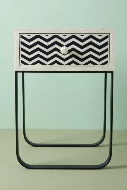 FUSION Chevron Bone Inlay Bedside Black, buy fusion chevron bone inlay, luxury fusion chevron bone inlay, handcrafted fusion chevron bone inlay, handmade fusion chevron bone inlay, fusion chevronfusion-chevron-bone-inlay-bedside-black-bedside-table-black-furniture-bone-inlay-furniture-chevron-pattern-handmade-bone-inlay-nightstand-01.webp