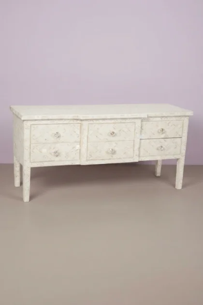 Geometric Bone Inlay 6 Drawer Console White, buy geometric bone inlay drawer, luxury geometric bone inlay drawer, handcrafted geometric bone inlay drawer, handmade geometric bone inlay drawer, bonegeometric-bone-inlay-6-drawer-console-white-bone-inlay-furniture-console-table-entryway-table-geometric-design-geometric-pattern-handmade-bone-inlay-white-01.webp