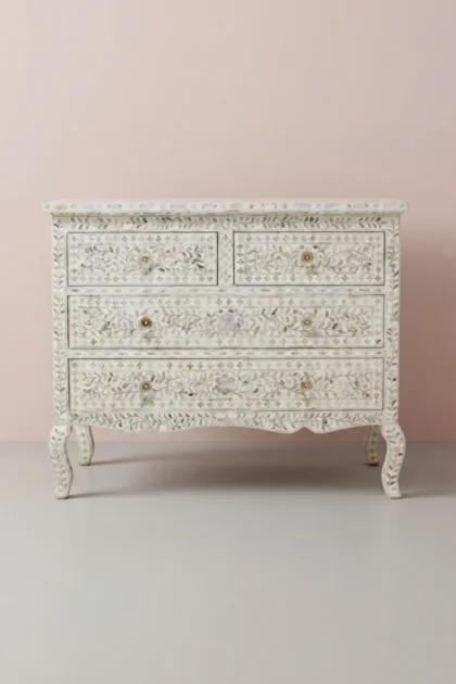 Grace Mother of Pearl Inlay 4 Drawer Dresser White, buy grace mother pearl inlay, luxury grace mother pearl inlay, handcrafted grace mother pearl inlay, handmade grace mother pearl inlay, grace mothergrace-mother-of-pearl-inlay-4-drawer-dresser-white-bedroom-storage-dresser-mop-inlay-furniture-mother-of-pearl-inlay-white-furniture-01.webp