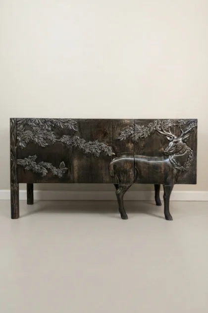 Handcarved Land and Sky Buffet Dark Brown Distressed Finish Carved Sideboard, buy handcarved land and sky, luxury handcarved land and sky, handcrafted handcarved land and sky, handcarved land and gifthandcarved-land-and-sky-buffet-dark-brown-distressed-finish-carved-sideboard-brown-furniture-buffet-cabinet-carved-furniture-carving-01.webp