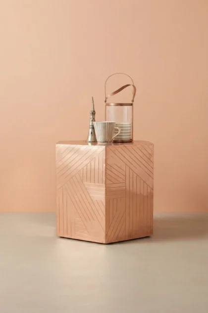 Hexagonal Copper Side Table, buy hexagonal copper side table, luxury hexagonal copper side table, handcrafted hexagonal copper side table, handmade hexagonal copper side table, hexagonal copper, sidehexagonal-copper-side-table-copper-furniture-furniture-table-metal-furniture-01.webp