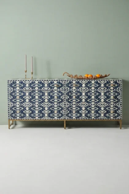Ikat Bone Inlay 6 Drawers Chest Indigo Blue, buy ikat bone inlay drawers, luxury ikat bone inlay drawers, handcrafted ikat bone inlay drawers, handmade ikat bone inlay drawers, ikat bone inlay giftikat-bone-inlay-6-drawers-chest-indigo-blue-blue-furniture-bone-inlay-furniture-chest-of-drawers-drawers-cabinet-handmade-bone-inlay-storage-furniture-01.webp