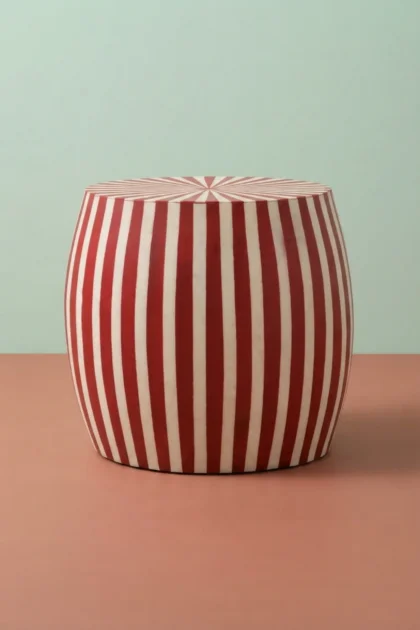 Jesse Bone Inlay Stripe Drum Side Table, buy jesse bone inlay stripe, luxury jesse bone inlay stripe, handcrafted jesse bone inlay stripe, handmade jesse bone inlay stripe, jesse bone inlay gift, bonejesse-bone-inlay-stripe-drum-side-table-bone-inlay-furniture-center-table-drum-table-furniture-table-handmade-bone-inlay-striped-design-stripe-pattern-01.webp