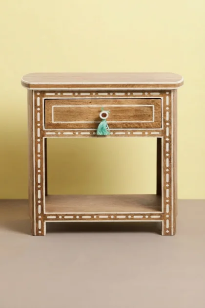 Jiya Mango Wood Inlay Bedside 1 Drawer, buy jiya mango wood inlay, luxury jiya mango wood inlay, handcrafted jiya mango wood inlay, handmade jiya mango wood inlay, jiya mango wood inlay online, jiyajiya-mango-wood-inlay-bedside-1-drawer-bedside-table-carved-furniture-carving-furniture-mango-wood-furniture-nightstand-wooden-furniture-01.webp