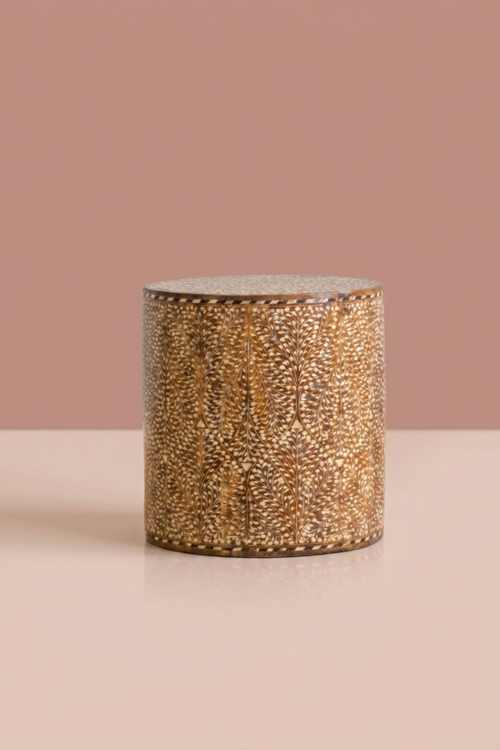 Kyson Teakwood Bone Inlay Round Stool Natural, buy kyson teakwood bone inlay, luxury kyson teakwood bone inlay, handcrafted kyson teakwood bone inlay, handmade kyson teakwood bone inlay, kyson bonekyson-teakwood-bone-inlay-round-stool-natural-accent-stool-bone-inlay-furniture-handmade-bone-inlay-natural-wood-finish-stool-01.webp