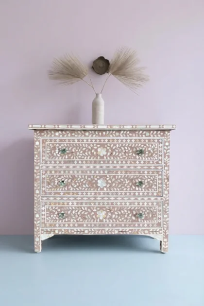 Milk Chocolate Mother Of Pearl Inlay 3 Drawer Chest Floral, buy milk chocolate mother pearl, luxury milk chocolate mother pearl, handcrafted milk chocolate mother pearl, milk chocolate mother giftmilk-chocolate-mother-of-pearl-inlay-3-drawer-chest-floral-chest-of-drawers-drawers-cabinet-floral-design-floral-pattern-flower-motif-mop-inlay-furnitu-01.webp
