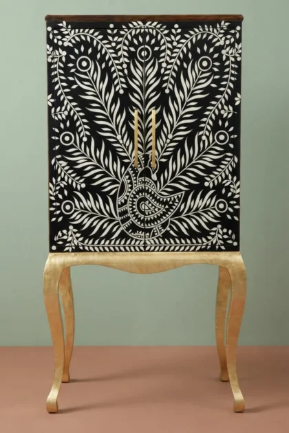 Millie Bone Inlay Bar Cabinet Peacock Black, buy millie bone inlay bar, luxury millie bone inlay bar, handcrafted millie bone inlay bar, handmade millie bone inlay bar, millie bone inlay bar onlinemillie-bone-inlay-bar-cabinet-peacock-black-bar-cabinet-black-furniture-bone-inlay-furniture-chest-of-drawers-handmade-bone-inlay-storage-cabinet-01.webp