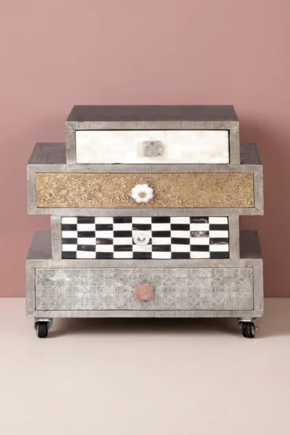 Mixie 4 Drawer Side Table, buy mixie drawer side table, luxury mixie drawer side table, handcrafted mixie drawer side table, handmade mixie drawer side table, mixie drawer side table online, mixiemixie-4-drawer-side-table-furniture-table-01.webp