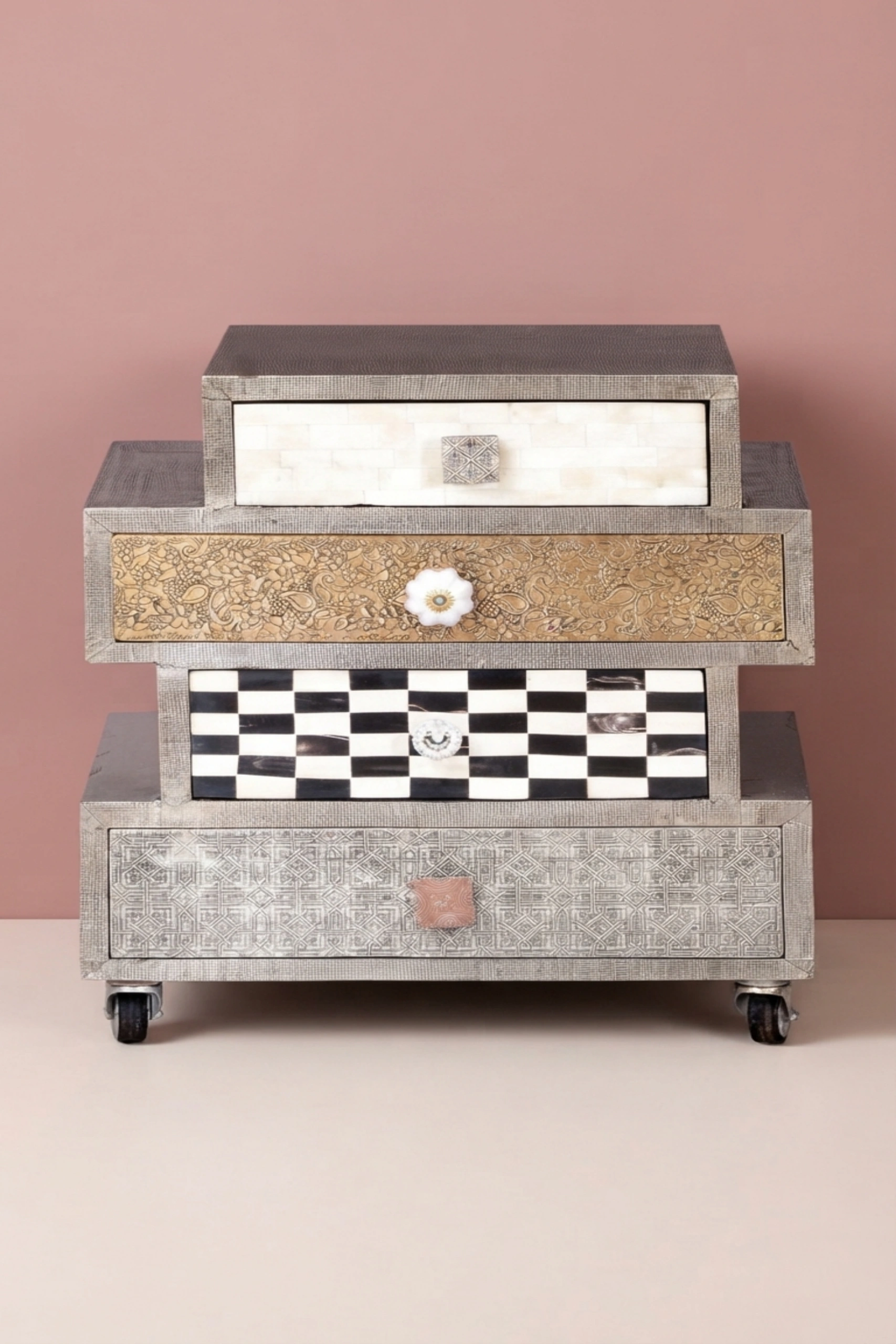 Mixie 4 Drawer Side Table, buy mixie drawer side table, luxury mixie drawer side table, handcrafted mixie drawer side table, handmade mixie drawer side table, mixie drawer side table online, mixiemixie-4-drawer-side-table-furniture-table-01.webp