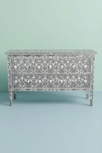Moghul Flower MOP Inlay 2 Drawer Chest Grey, buy moghul flower mop inlay, luxury moghul flower mop inlay, handcrafted moghul flower mop inlay, handmade moghul flower mop inlay, moghul flower mop giftmoghul-flower-mop-inlay-2-drawer-chest-grey-botanical-design-chest-of-drawers-drawers-cabinet-flower-pattern-grey-furniture-mop-inlay-furniture-mother-of-pearl-inlay-01.webp