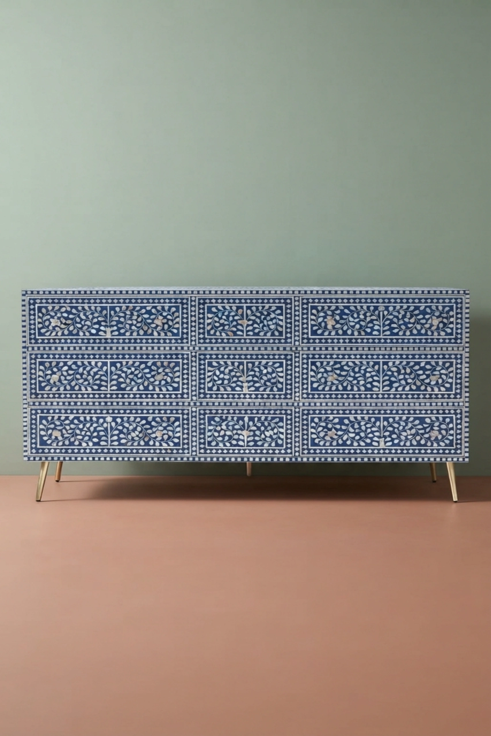 MOP Inlay Floral 9 Drawer Dresser Blue, buy mop inlay floral drawer, luxury mop inlay floral drawer, handcrafted mop inlay floral drawer, handmade mop inlay floral drawer, mop inlay floral gift, mopmop-inlay-floral-9-drawer-dresser-blue-bedroom-storage-blue-furniture-dresser-floral-design-floral-pattern-flower-motif-mop-inlay-furniture-mother-of-pearl-inlay-01.webp