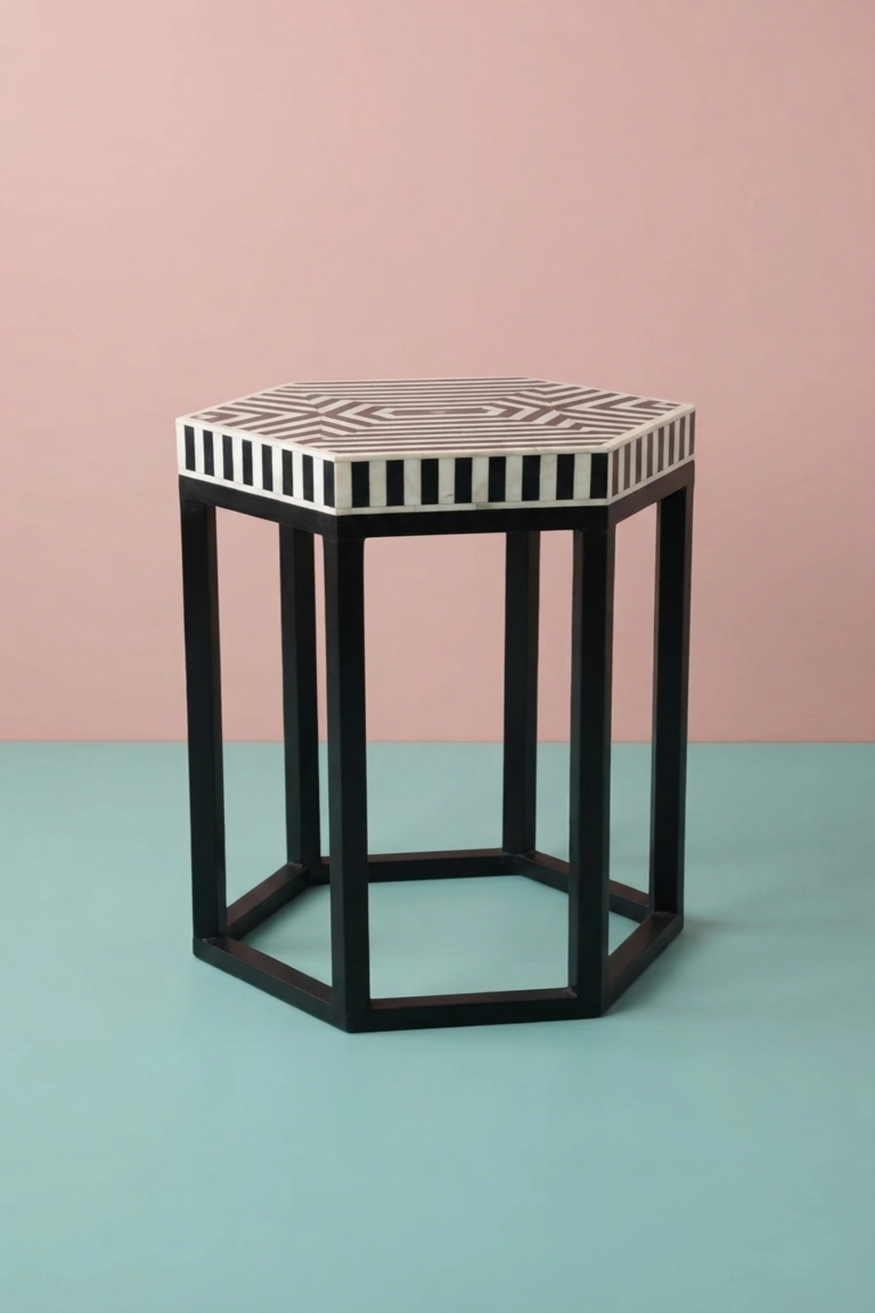 MOP Inlay Hexagonal Stripe Side Table Black, buy mop inlay hexagonal stripe, luxury mop inlay hexagonal stripe, handcrafted mop inlay hexagonal stripe, handmade mop inlay hexagonal stripe, mop inlaymop-inlay-hexagonal-stripe-side-table-black-black-furniture-furniture-table-mop-inlay-furniture-mother-of-pearl-inlay-striped-design-stripe-pattern-01.webp