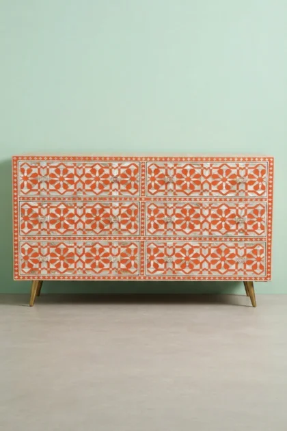 MOP Inlay Moroccan 6 Drawer Chest Orange, buy mop inlay moroccan drawer, luxury mop inlay moroccan drawer, handcrafted mop inlay moroccan drawer, handmade mop inlay moroccan drawer, mop inlay, mopmop-inlay-moroccan-6-drawer-chest-orange-chest-of-drawers-drawers-cabinet-mop-inlay-furniture-moroccan-design-mother-of-pearl-inlay-storage-furniture-01.webp