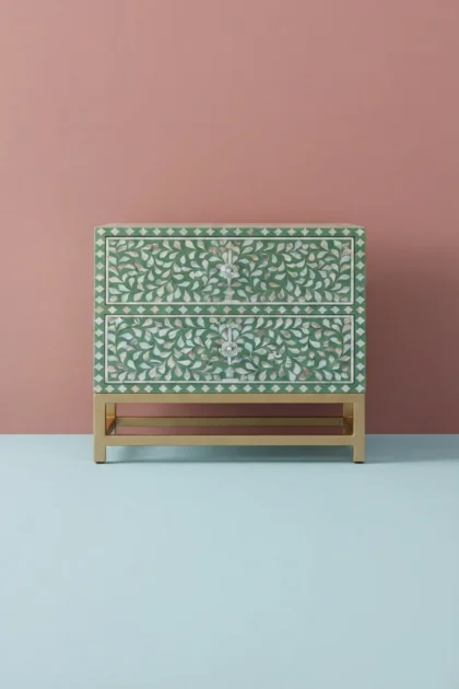 MOP Inlay Scroll Vine Bedside Green, buy mop inlay scroll vine, luxury mop inlay scroll vine, handcrafted mop inlay scroll vine, handmade mop inlay scroll vine, mop inlay scroll vine online, mop inlaymop-inlay-scroll-vine-bedside-green-bedside-table-green-furniture-mop-inlay-furniture-mother-of-pearl-inlay-nightstand-vine-pattern-01.webp