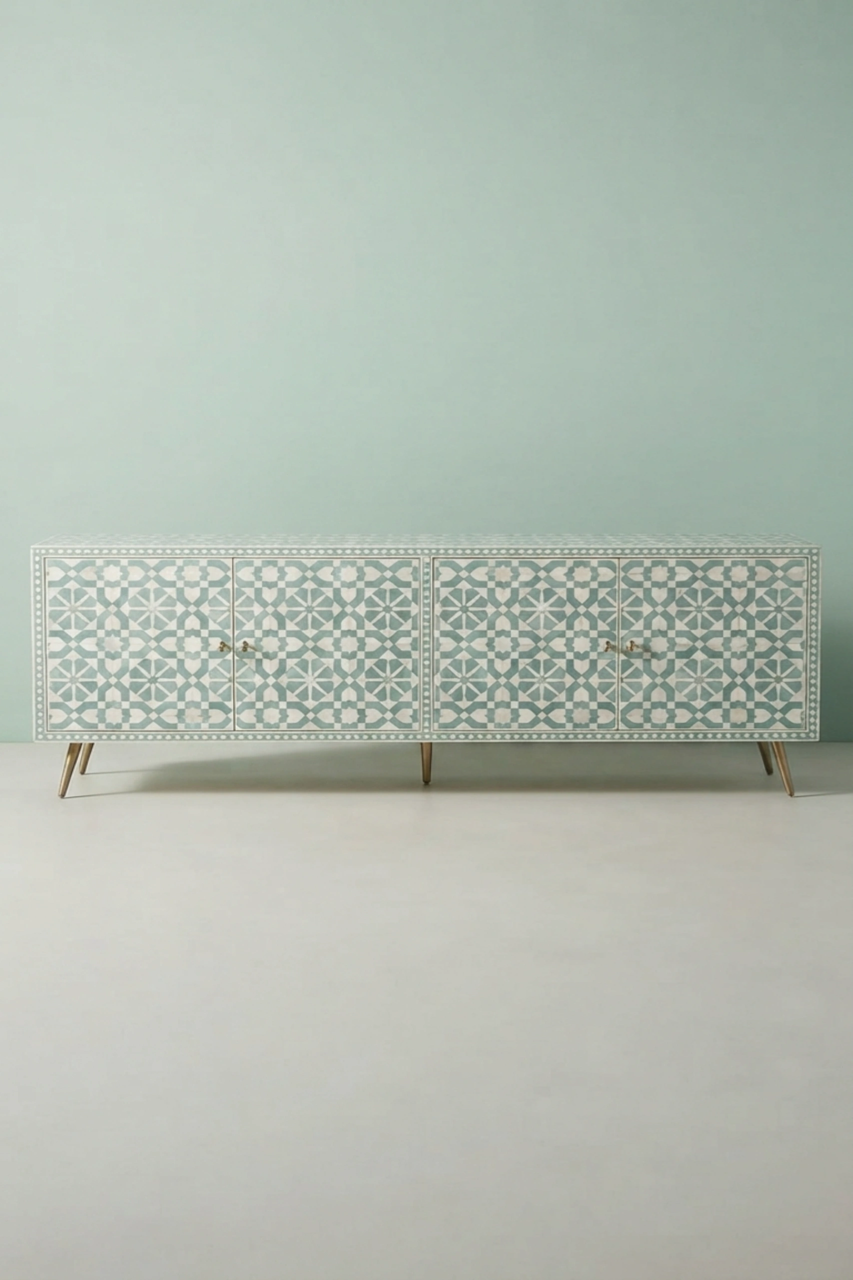 Moroccan Bone Inlay Media Console Mint Green Buy Tv Unit, buy moroccan bone inlay media, luxury moroccan bone inlay media, handcrafted moroccan bone inlay media, handmade moroccan bone inlay mediamoroccan-bone-inlay-media-console-mint-green-buy-tv-unit-bone-inlay-furniture-console-table-entryway-table-green-furniture-handmade-bone-inlay-media-cons-01.webp