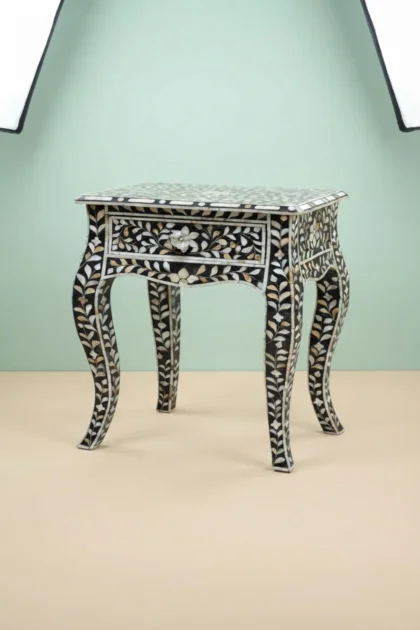 Mother of Pearl Inlay Curved Leg Table Black, buy mother pearl inlay curved, luxury mother pearl inlay curved, handcrafted mother pearl inlay curved, handmade mother pearl inlay curved, mother pearlmother-of-pearl-inlay-curved-leg-table-black-black-furniture-furniture-table-mop-inlay-furniture-mother-of-pearl-inlay-01.webp