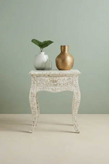 Mother of Pearl Inlay Curved Leg Table White, buy mother pearl inlay curved, luxury mother pearl inlay curved, handcrafted mother pearl inlay curved, handmade mother pearl inlay curved, mother pearlmother-of-pearl-inlay-curved-leg-table-white-furniture-table-mop-inlay-furniture-mother-of-pearl-inlay-white-furniture-01.webp
