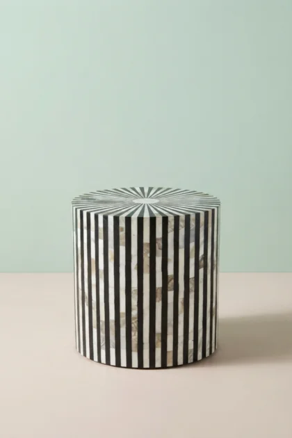 Mother Of Pearl Inlay Stripe Side Table Black, buy mother pearl inlay stripe, luxury mother pearl inlay stripe, handcrafted mother pearl inlay stripe, handmade mother pearl inlay stripe, mother pearlmother-of-pearl-inlay-stripe-side-table-black-black-furniture-furniture-table-mop-inlay-furniture-mother-of-pearl-inlay-striped-design-stripe-pattern-01.webp
