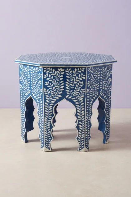 Naomi Bone Inlay Octagonal Large Side Table Blue, buy naomi bone inlay octagonal, luxury naomi bone inlay octagonal, handcrafted naomi bone inlay octagonal, handmade naomi bone inlay octagonal, naominaomi-bone-inlay-octagonal-large-side-table-blue-blue-furniture-bone-inlay-furniture-furniture-table-handmade-bone-inlay-01.webp