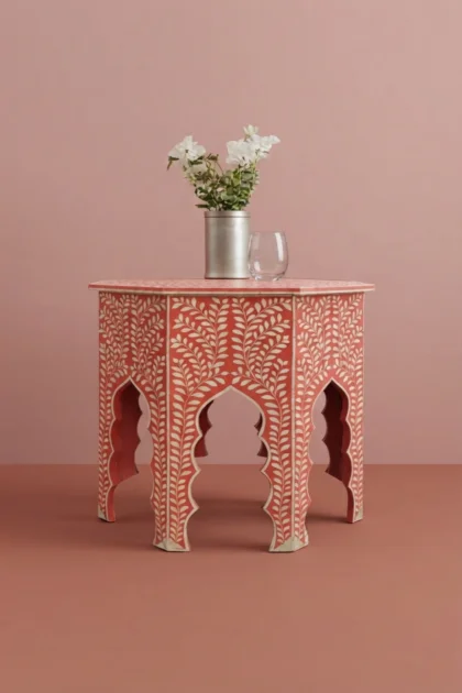 Naomi Bone Inlay Octagonal Large Side Table Orange, buy naomi bone inlay octagonal, luxury naomi bone inlay octagonal, handcrafted naomi bone inlay octagonal, handmade naomi bone inlay octagonal, bonenaomi-bone-inlay-octagonal-large-side-table-orange-bone-inlay-furniture-furniture-table-handmade-bone-inlay-01.webp
