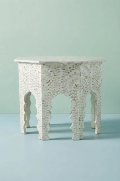 Naomi MOP Inlay Octagonal Large Side Table Beige, buy naomi mop inlay octagonal, luxury naomi mop inlay octagonal, handcrafted naomi mop inlay octagonal, handmade naomi mop inlay octagonal, naomi mopnaomi-mop-inlay-octagonal-large-side-table-beige-furniture-table-mop-inlay-furniture-mother-of-pearl-inlay-01.webp