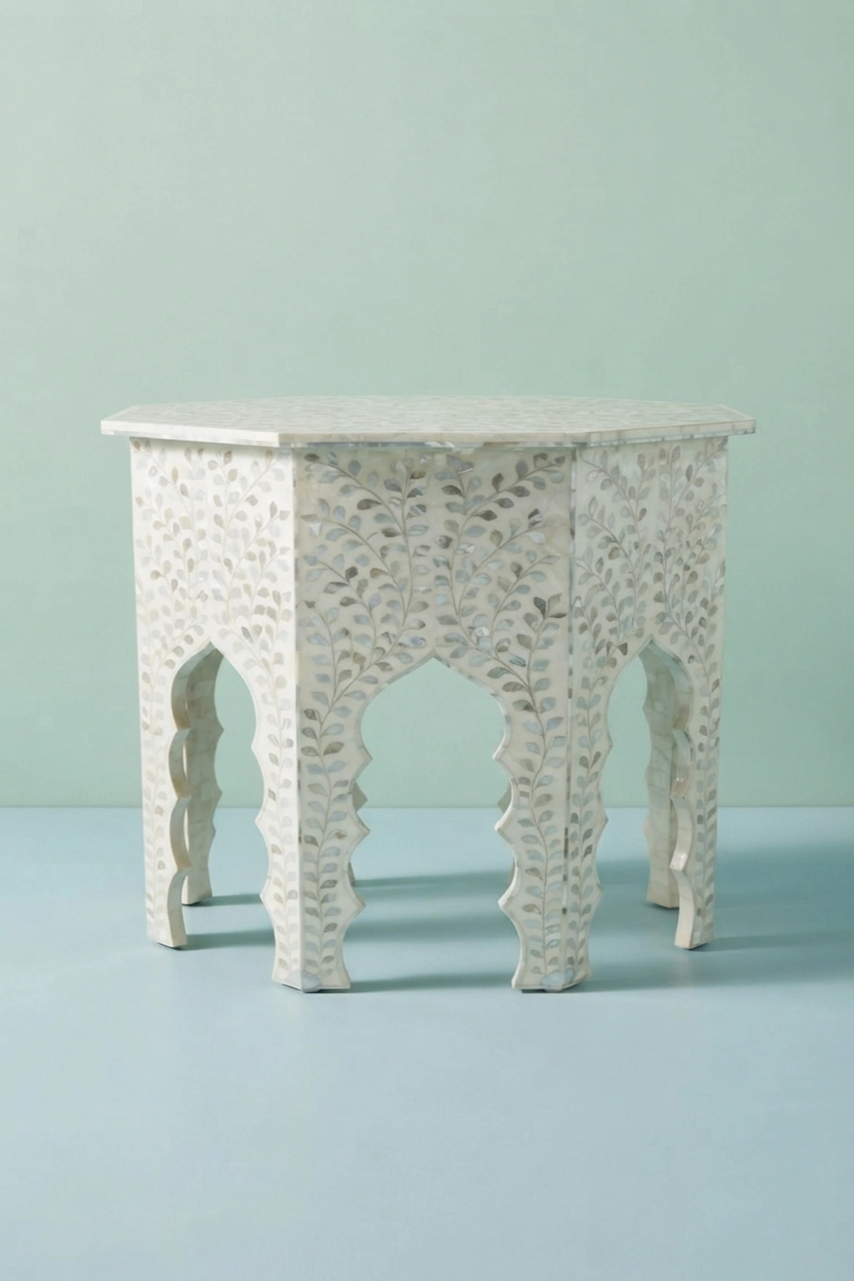 Naomi MOP Inlay Octagonal Large Side Table Beige, buy naomi mop inlay octagonal, luxury naomi mop inlay octagonal, handcrafted naomi mop inlay octagonal, handmade naomi mop inlay octagonal, naomi mopnaomi-mop-inlay-octagonal-large-side-table-beige-furniture-table-mop-inlay-furniture-mother-of-pearl-inlay-01.webp