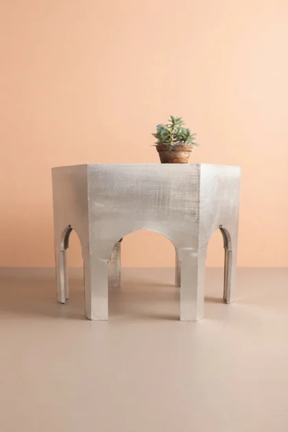 Naomi Nickel Embossed Octagonal Large Side Table, buy naomi nickel embossed octagonal, luxury naomi nickel embossed octagonal, handcrafted naomi nickel embossed octagonal, naomi nickel embossed giftnaomi-nickel-embossed-octagonal-large-side-table-furniture-table-01.webp