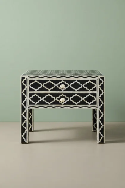 Quatrefoil Bone Inlay Bedside Long Leg Black, buy quatrefoil bone inlay bedside, luxury quatrefoil bone inlay bedside, handcrafted quatrefoil bone inlay bedside, handmade quatrefoil bone inlay bedsidequatrefoil-bone-inlay-bedside-long-leg-black-bedside-table-black-furniture-bone-inlay-furniture-handmade-bone-inlay-nightstand-01.webp