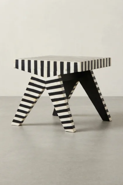 Rue Bone Inlay Stripe Side Table Black, buy rue bone inlay stripe, luxury rue bone inlay stripe, handcrafted rue bone inlay stripe, handmade rue bone inlay stripe, rue bone inlay stripe online, ruerue-bone-inlay-stripe-side-table-black-black-furniture-bone-inlay-furniture-furniture-table-handmade-bone-inlay-striped-design-stripe-pattern-01.webp