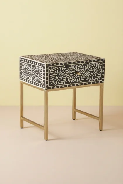Scroll Vine Bone Inlay Nightstand Black, buy scroll vine bone inlay, luxury scroll vine bone inlay, handcrafted scroll vine bone inlay, handmade scroll vine bone inlay, scroll vine bone inlay onlinescroll-vine-bone-inlay-nightstand-black-bedside-table-black-furniture-bone-inlay-furniture-handmade-bone-inlay-nightstand-vine-pattern-01.webp