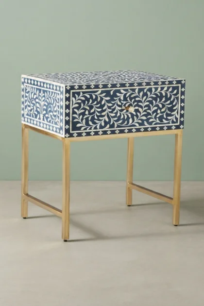 Scroll Vine Bone Inlay Nightstand Blue, buy scroll vine bone inlay, luxury scroll vine bone inlay, handcrafted scroll vine bone inlay, handmade scroll vine bone inlay, scroll vine bone inlay onlinescroll-vine-bone-inlay-nightstand-blue-bedside-table-blue-furniture-bone-inlay-furniture-handmade-bone-inlay-nightstand-vine-pattern-01.webp
