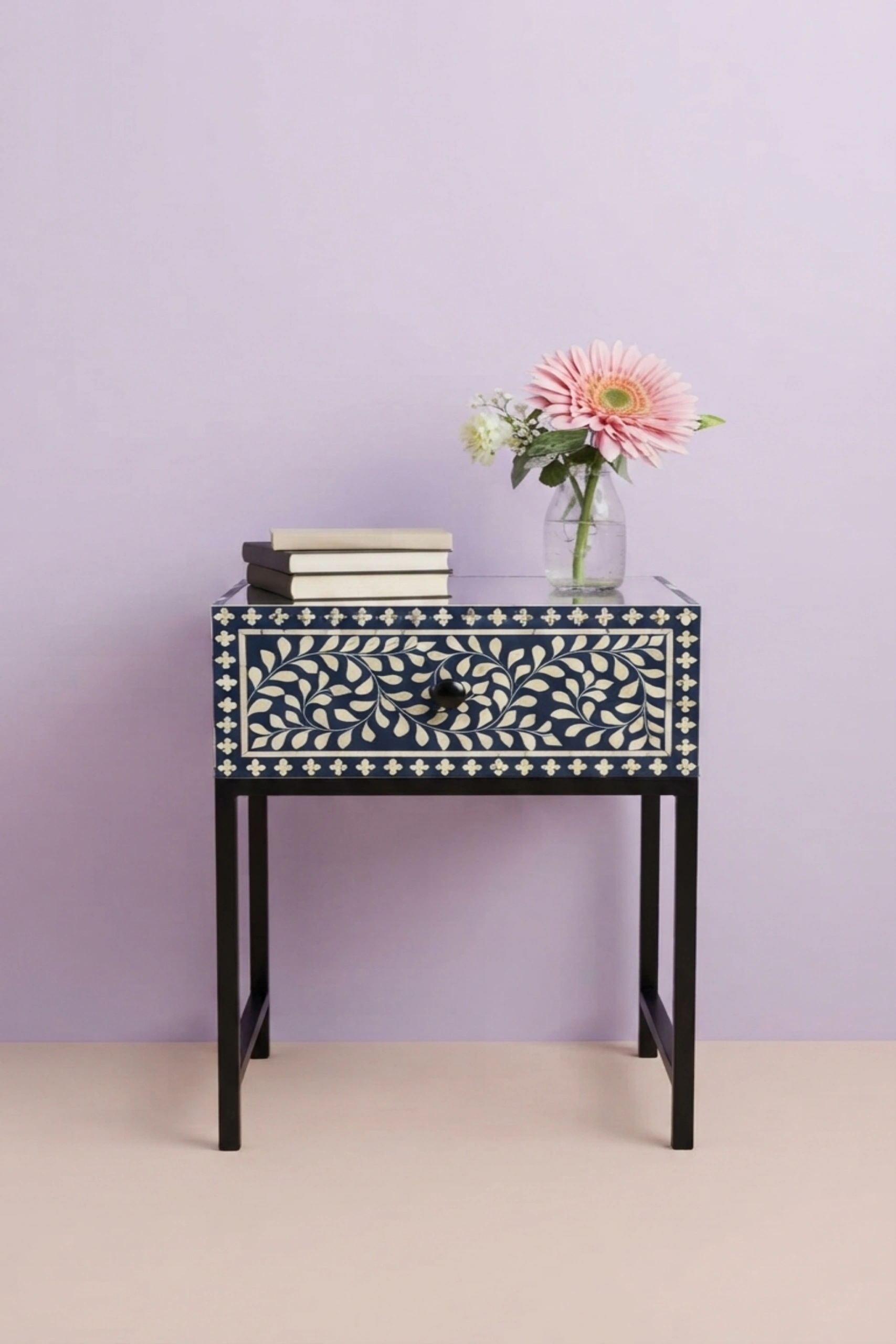 Scroll Vine Bone Inlay Nightstand Blue Black, buy scroll vine bone inlay, luxury scroll vine bone inlay, handcrafted scroll vine bone inlay, handmade scroll vine bone inlay, scroll vine bone giftscroll-vine-bone-inlay-nightstand-blue-black-bedside-table-black-furniture-blue-furniture-bone-inlay-furniture-handmade-bone-inlay-nightstand-vine-pattern-01.webp
