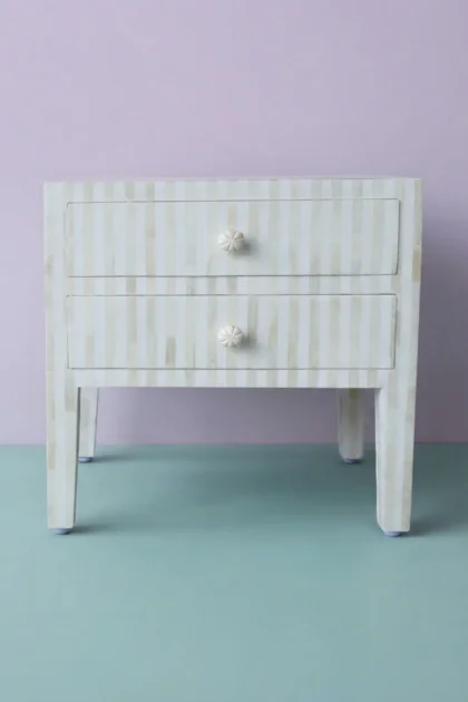 Stripe Bone Inlay 2 Drawer Bedside White, buy stripe bone inlay drawer, luxury stripe bone inlay drawer, handcrafted stripe bone inlay drawer, handmade stripe bone inlay drawer, stripe bone inlay giftstripe-bone-inlay-2-drawer-bedside-white-bedside-table-bone-inlay-furniture-handmade-bone-inlay-nightstand-striped-design-stripe-pattern-white-furniture-01.webp