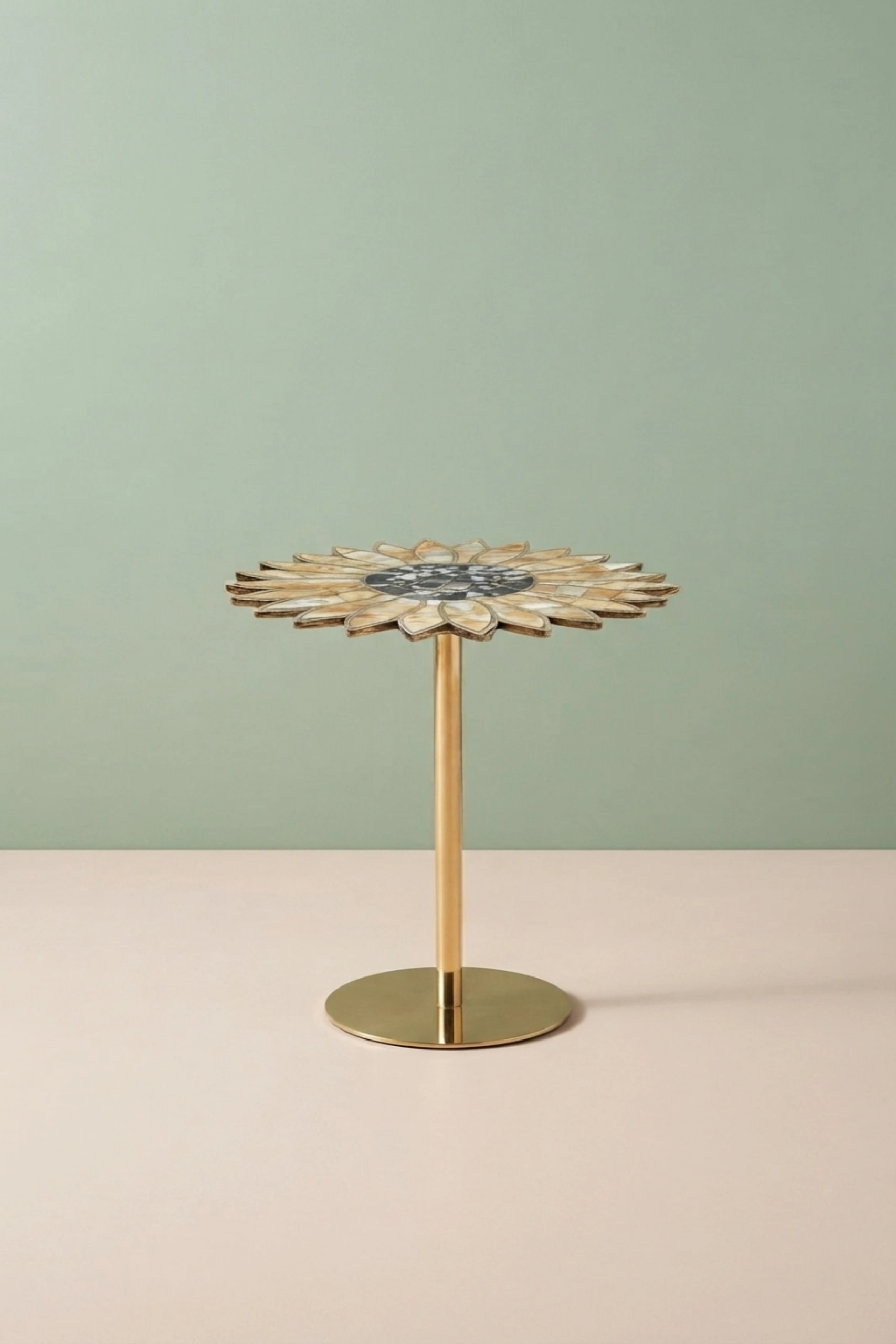 Sunflower Brass Side Table with Golden Black MOP, buy sunflower brass side table, luxury sunflower brass side table, handcrafted sunflower brass side table, handmade sunflower brass side table, brasssunflower-brass-side-table-with-golden-black-mop-black-furniture-brass-furniture-furniture-table-metal-furniture-mop-inlay-furniture-mother-of-pearl-inlay-01.webp