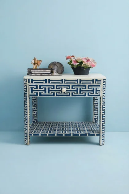 Tetris Bone Inlay 1 Drawer 1 Shelf Bedside Indigo, buy tetris bone inlay drawer, luxury tetris bone inlay drawer, handcrafted tetris bone inlay drawer, handmade tetris bone inlay drawer, tetris bonetetris-bone-inlay-1-drawer-1-shelf-bedside-indigo-bedside-table-bone-inlay-furniture-handmade-bone-inlay-nightstand-01.webp